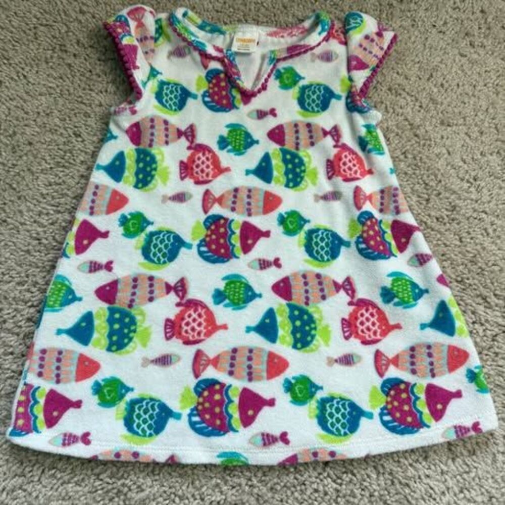 Gymboree 18-24 Months Fish Print Terry Cloth Dress